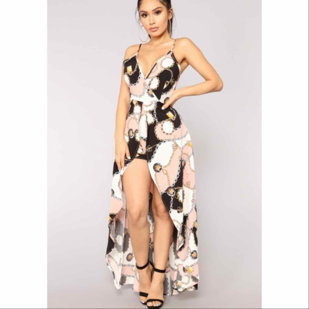 *NWT* Fashion Nova Link To The Past Maxi Romper L
